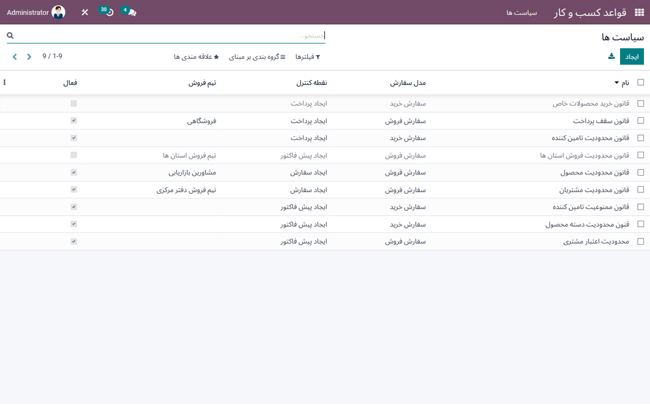 #odoo #artadoo #erp #rule_engine #rule_manager #اودوو_فارسی #اودو #آرتادوو #اودوو #آرتادو #اودوو_فارسی #اودوو_ایرانی #اودو #قواعد_کسب_و_کار #قواعد_کار #قواعد_بیزینس